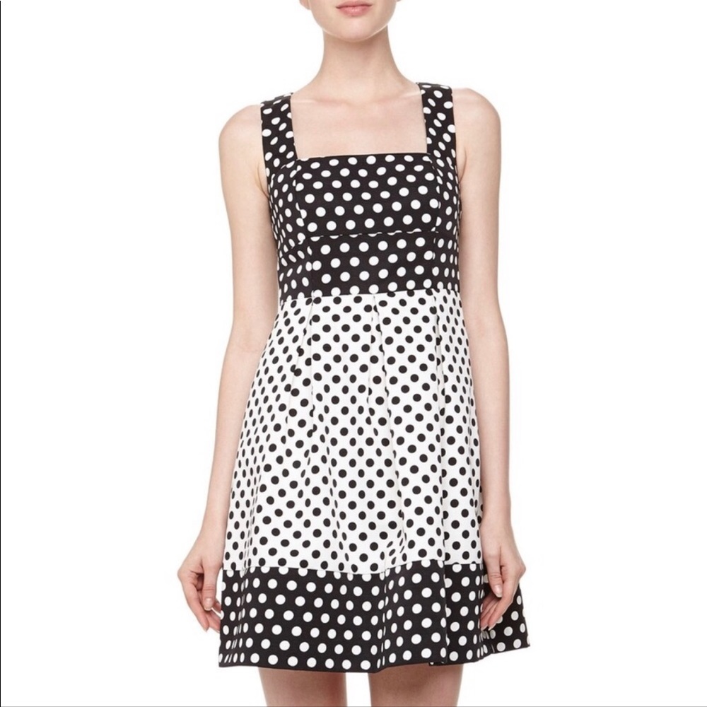 Neiman Marcus black & white polka dotted dress